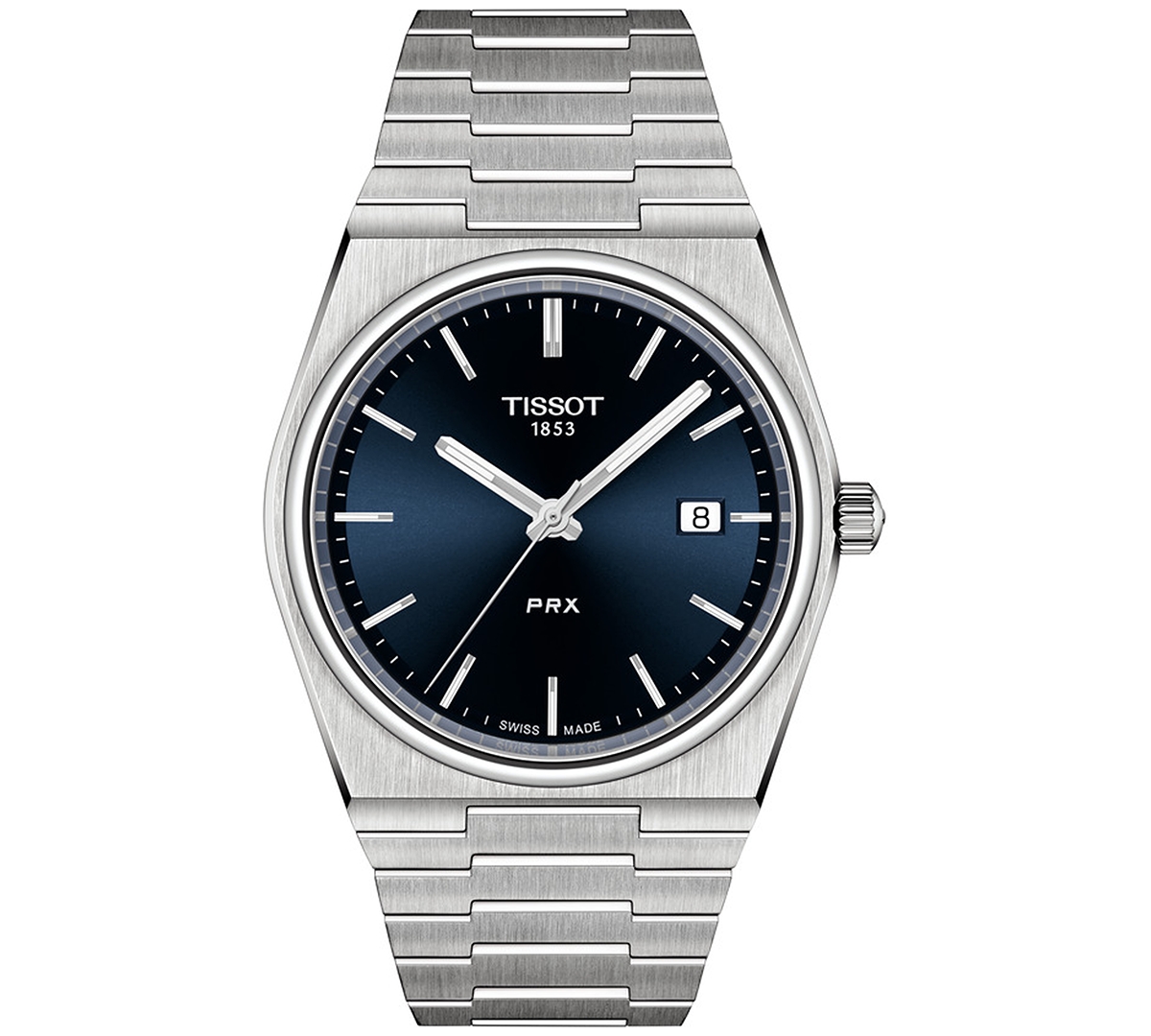 Tissot Men's Swiss Prx Stainless Steel Bracelet Watch 40mm In Blue