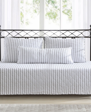Stone Cottage Willow Way Ticking Stripe Twin Daybed Set Bedding In Open Gray