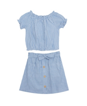 Rare Editions Little Girls Stripe Skirt Set 2 Piece