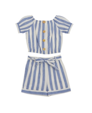 Rare Editions Big Girls Stripe Short Set 2 Piece