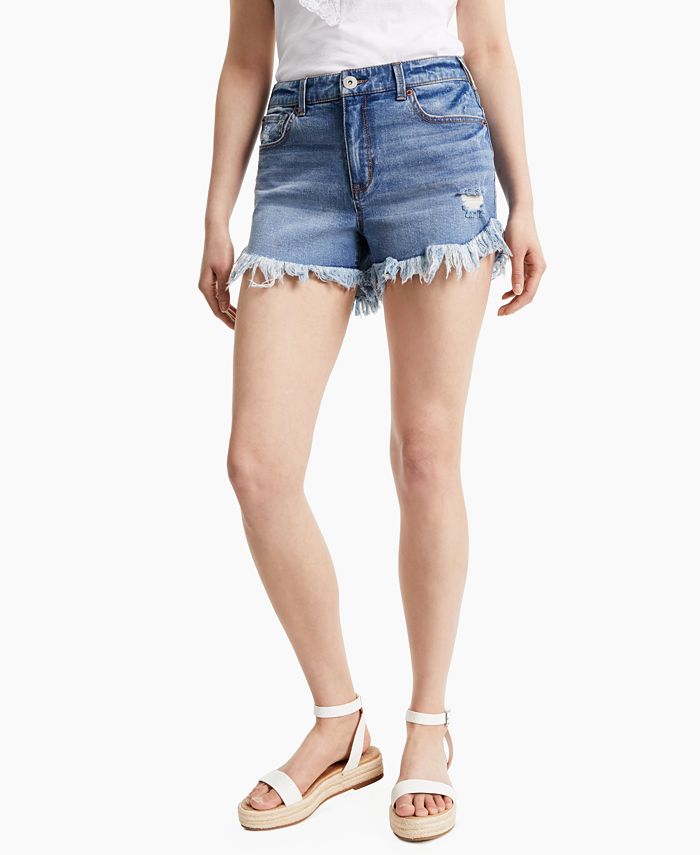 INC International Concepts INC FrayedHem Denim Shorts, Created for