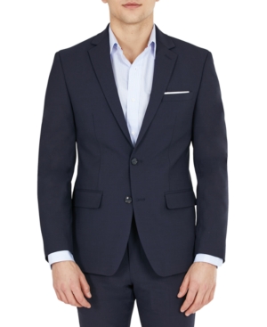 Shop Bar Iii Men's Skinny Fit Wrinkle-resistant Wool-blend Suit Separate Jacket, Created For Macy's In Navy