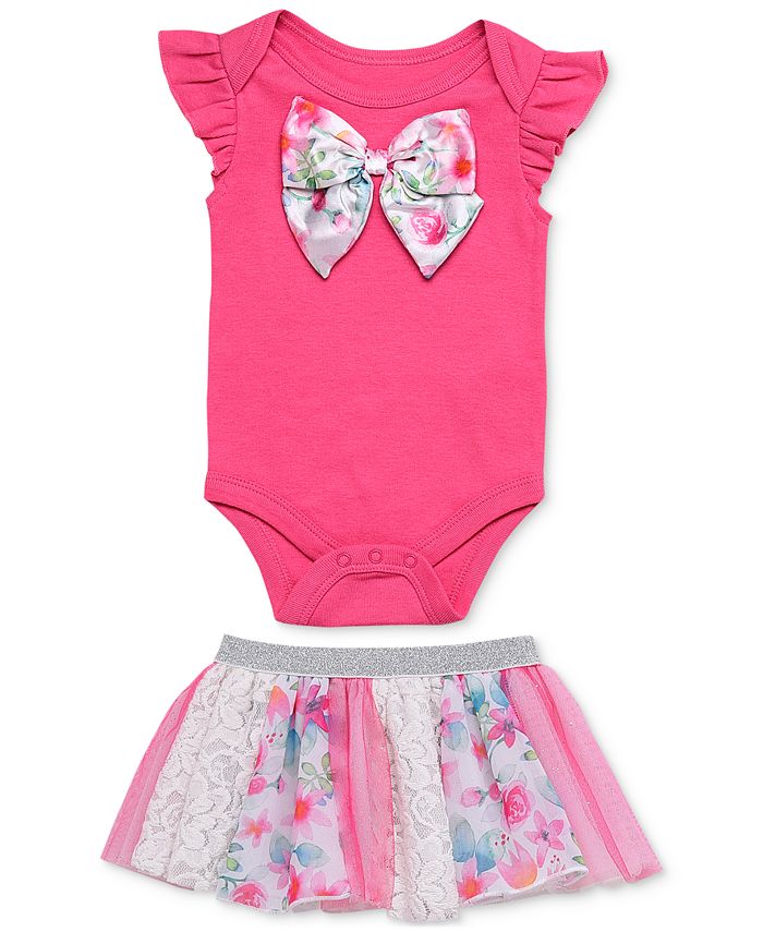 Baby Starters Baby Girls 2 Piece Bow Bodysuit & Tutu Skirt Set - Macy's