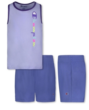 Champion Toddler Girls Colorblock Script Tank Mesh Short 2 Piece Set