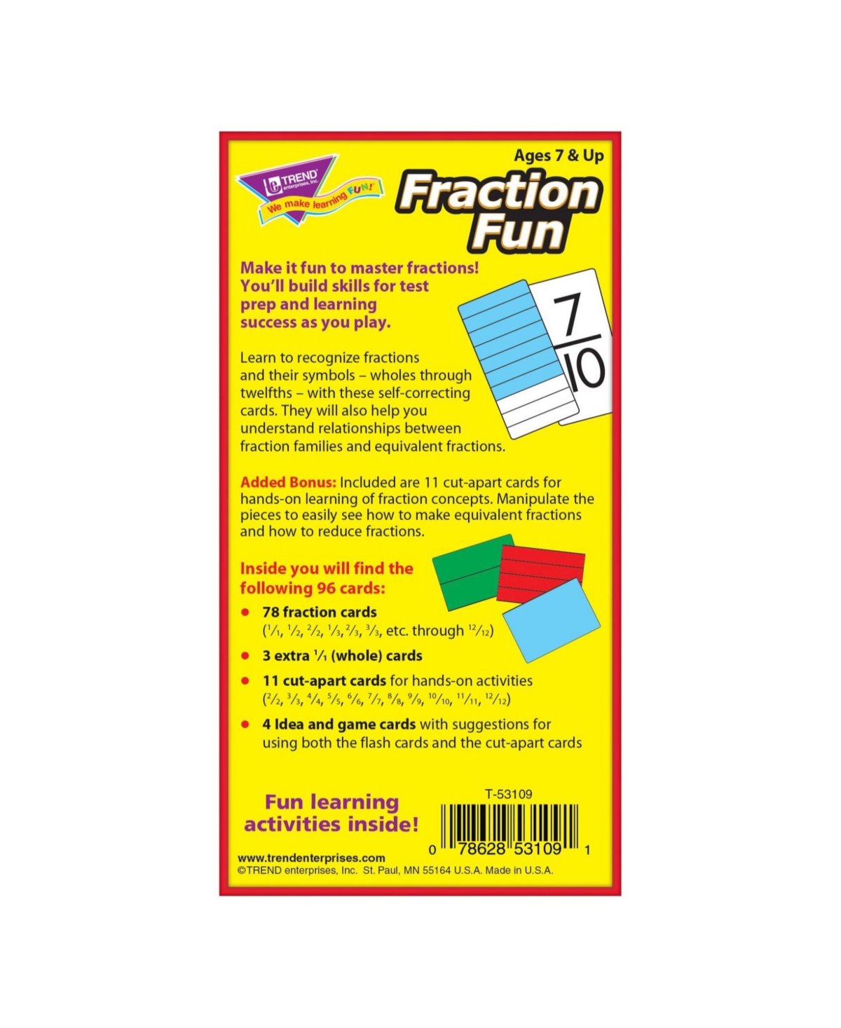 Shop Trend Enterprises Fraction Fun Skill Drill Flash Cards In Open Misce