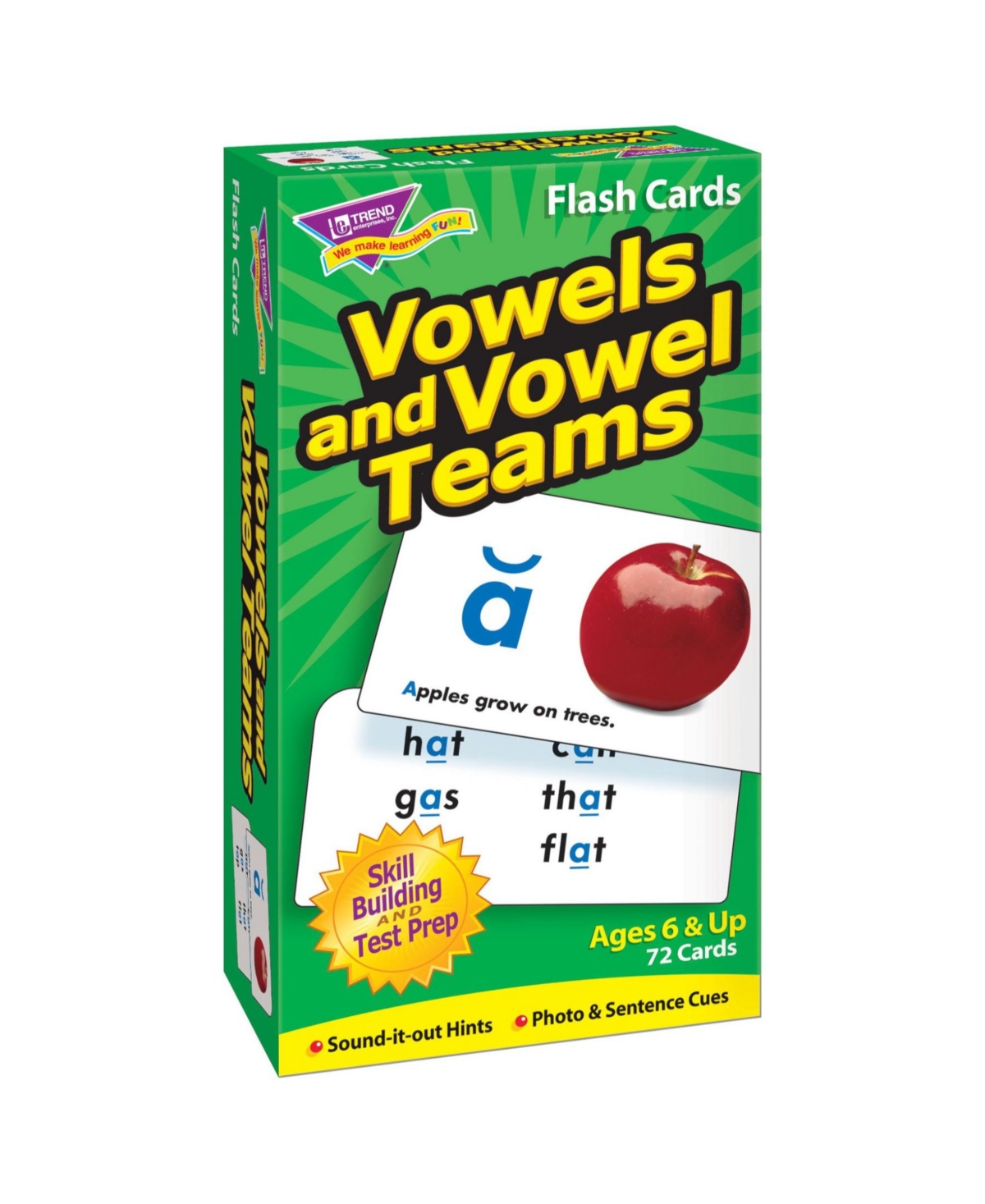 Trend Enterprises Vowels And Vowel Teams Skill Drill Flash Cards In Open Misce