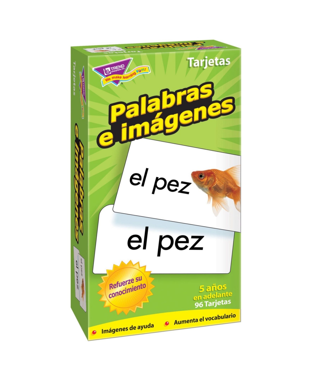 Trend Enterprises Kids' Palabras E Imagenes (sp) Skill Drill Flash Cards In Open Misce
