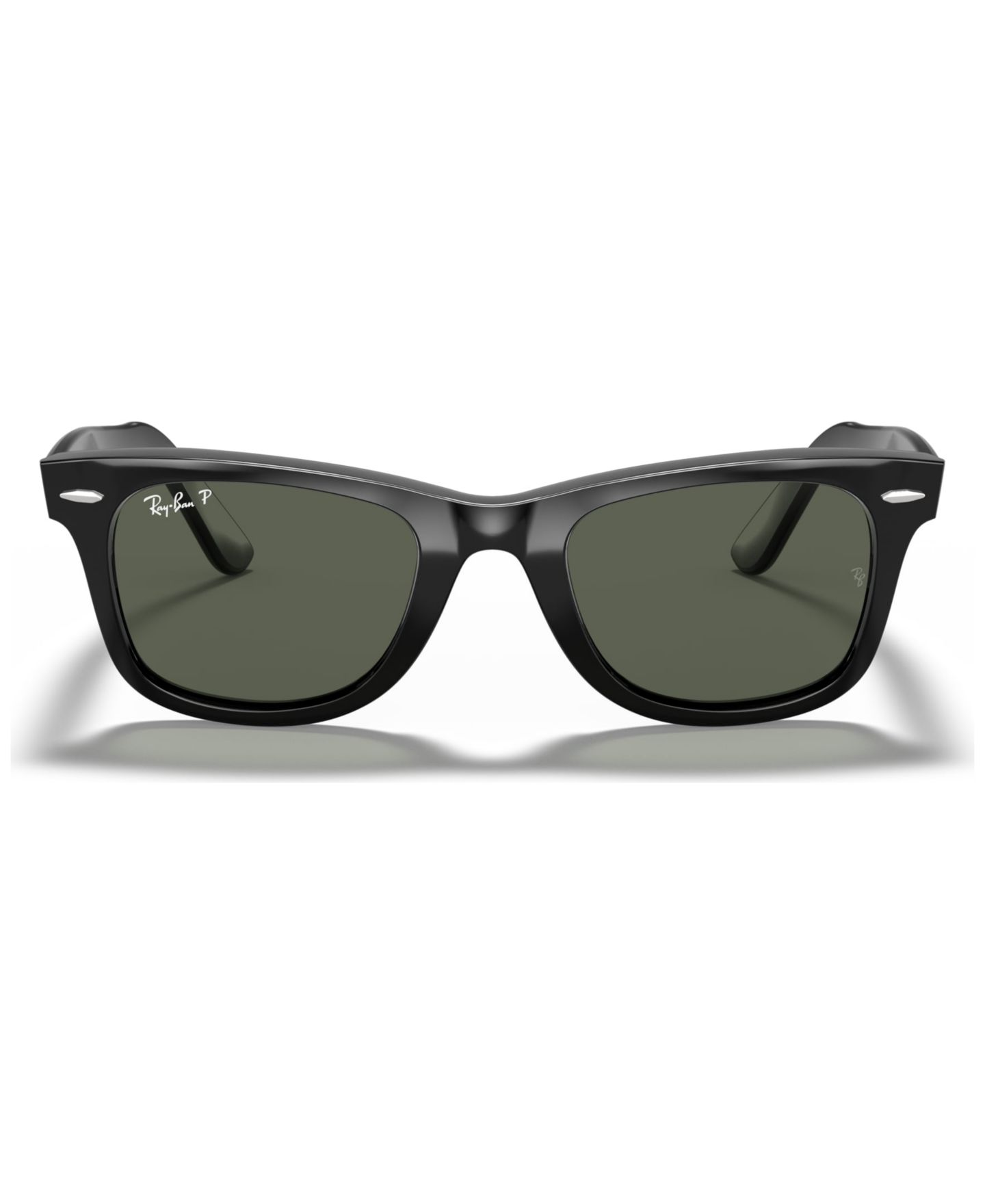 Женские солнцезащитные очки Ray-Ban Polarized Sunglasses, RB2140F Original Wayfarer, цвет: Чёрный / Зелёный — фото 1