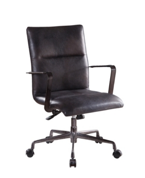 Acme Furniture Indra Executive Office Chair In Onyx Black Top Grain Leather