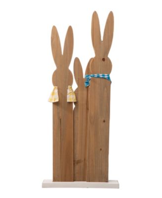 30"H Easter Wooden Bunny Family Standing Decor