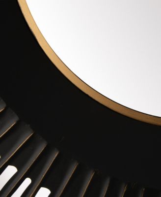 35"D Vintage Industral Metal Round Wall Mirror Decor