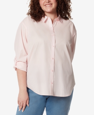 Shop Gloria Vanderbilt Plus Size Amanda Shirt In Pink Parasol