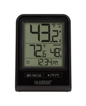 La Crosse Technology 308-1409bt Wireless Temperature Station With Time In Black