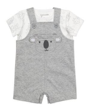 Mac & Moon Baby Boys or Girls 2 Piece Koala Print Shortall Set