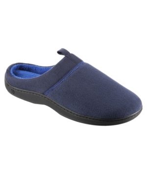 Isotoner Signature Men's Microterry Jared Hoodback Slippers In Navy Blue