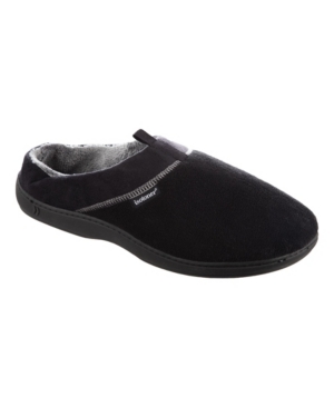 Isotoner Signature Men's Microterry Jared Hoodback Slippers In Black