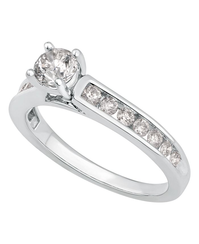 Macy's Diamond Solitaire Engagement Ring (4 ct. t.w.) in 14k White