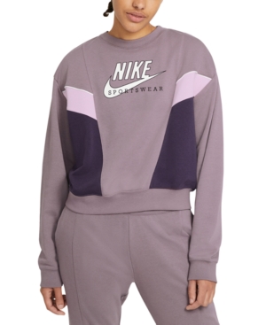 Nike Sportswear Heritage Crewneck Sweatshirt In Purple Smoke