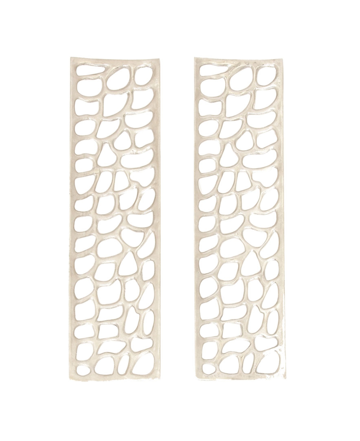 Rosemary Lane Aluminum Modern Abstract Wall Decor, Set Of 2 In Silver-tone