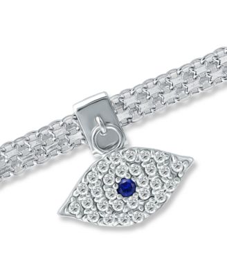 Cubic Zirconia Evil Eye Charm Bismark Chain Bracelet, Created for Macy's