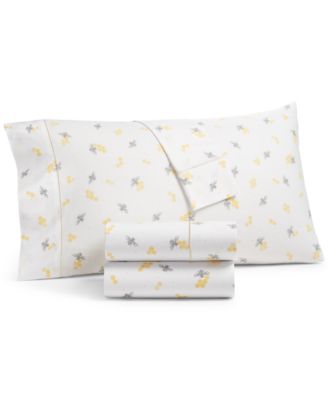 Martha Stewart Collection - 400-Thread Count Egyptian Cotton Percale 4-Pc. Printed Full Sheet Set