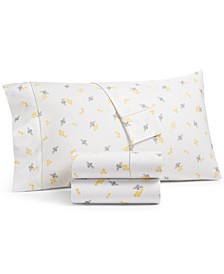 Printed Egyptian Cotton Percale 400 Thread Count 4 Pc. Sheet Set, Queen, Created for Macy's