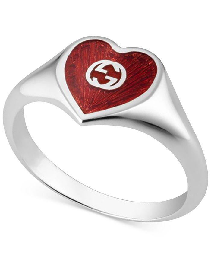 Gucci Red Heart Ring in Sterling Silver & Reviews - All Fine Jewelry ...