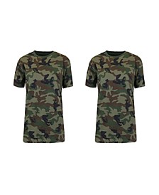 Women's Loose Fit Short Sleeve Crew Neck Camo Printed Tee, Pack of 2