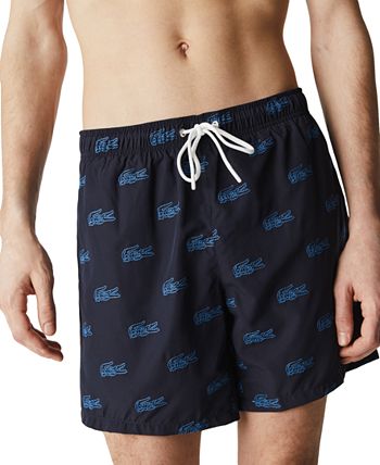Lacoste Men's Croc Print Swim Trunks & Branded Swim Bag - Macy's