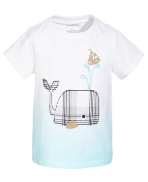 First Impressions Kids' Baby Boys Whale Cotton T-shirt, Created For Macy's In Bright White