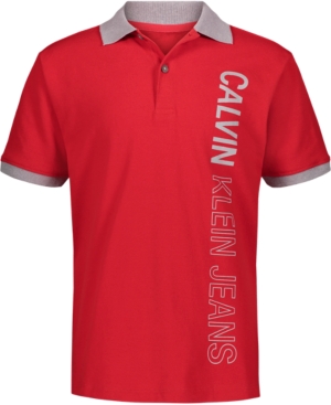 Calvin Klein Big Boys Placed Logo Polo Shirt