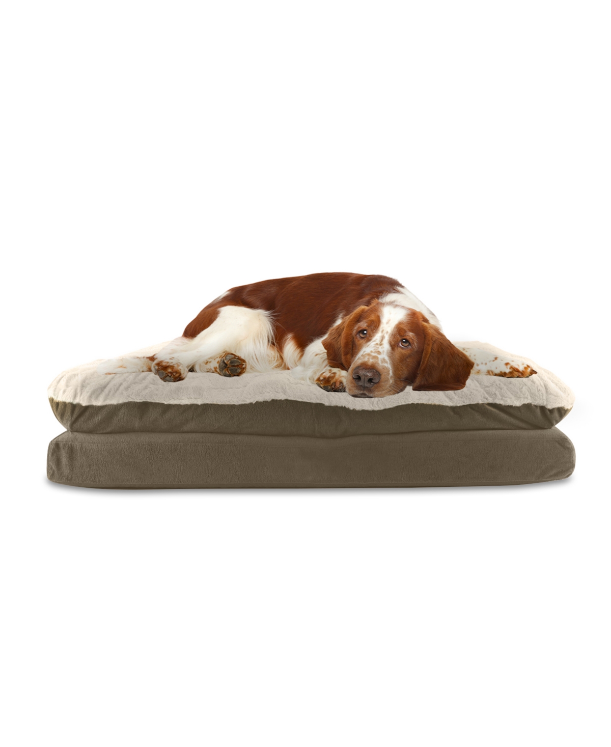 Arlee Pillow Topper Rectangle Pet Dog Bed - Gray