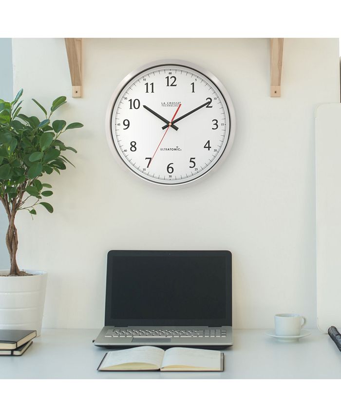 La Crosse Technology 14" Ultratomic Analog Stainless Wall Clock Macy