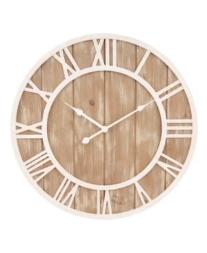 La Crosse Technology Clock 19.7" Harper Wood Quartz Wall Clock In Open Brown