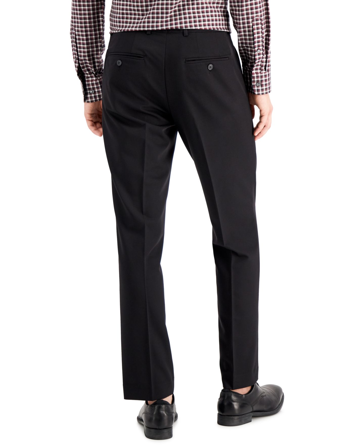 Мужские брюки Perry Ellis Portfolio Modern-Fit Stretch Solid Resolution, цвет: Чёрный однотонный — фото 5