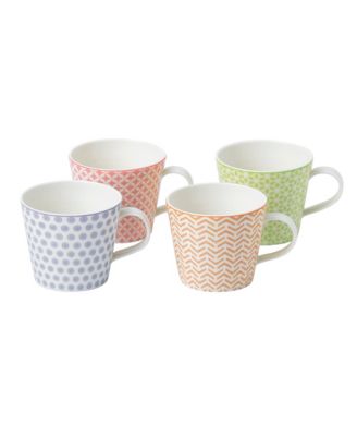 Royal Doulton - Pastels Accent Mugs Set/4 Mixed Patterns