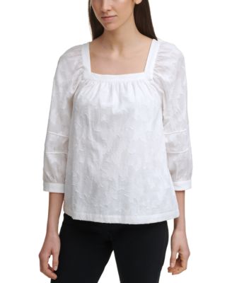Calvin Klein - Cotton Square-Neck Blouse
