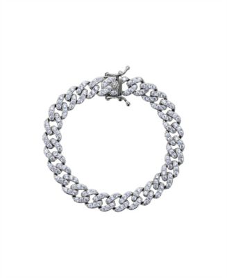OMA THE LABEL Frosty Link Collection 9mm Necklace in White Gold- Plated ...