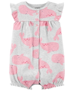 Baby Girls Whale Snap-Up Romper