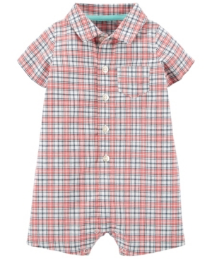Carter's Baby Boys Plaid Button-Front Romper