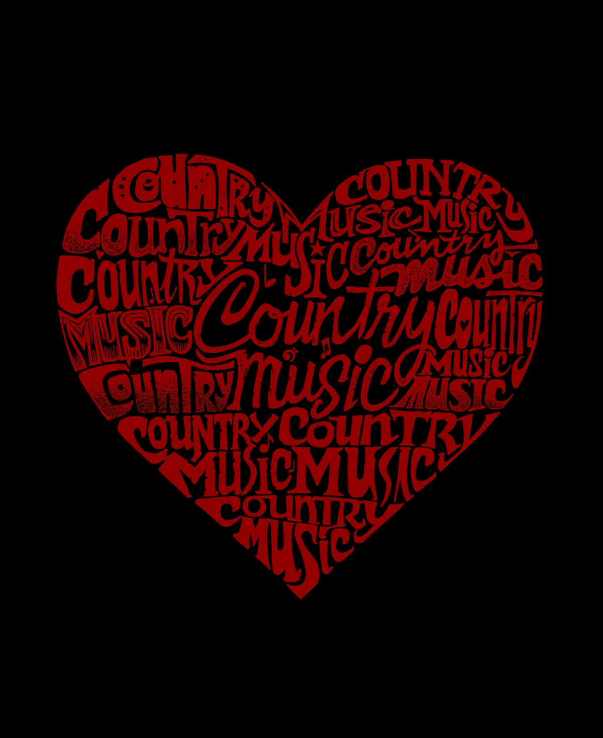 Men's Premium Blend Word Art Country Music Heart T-shirt