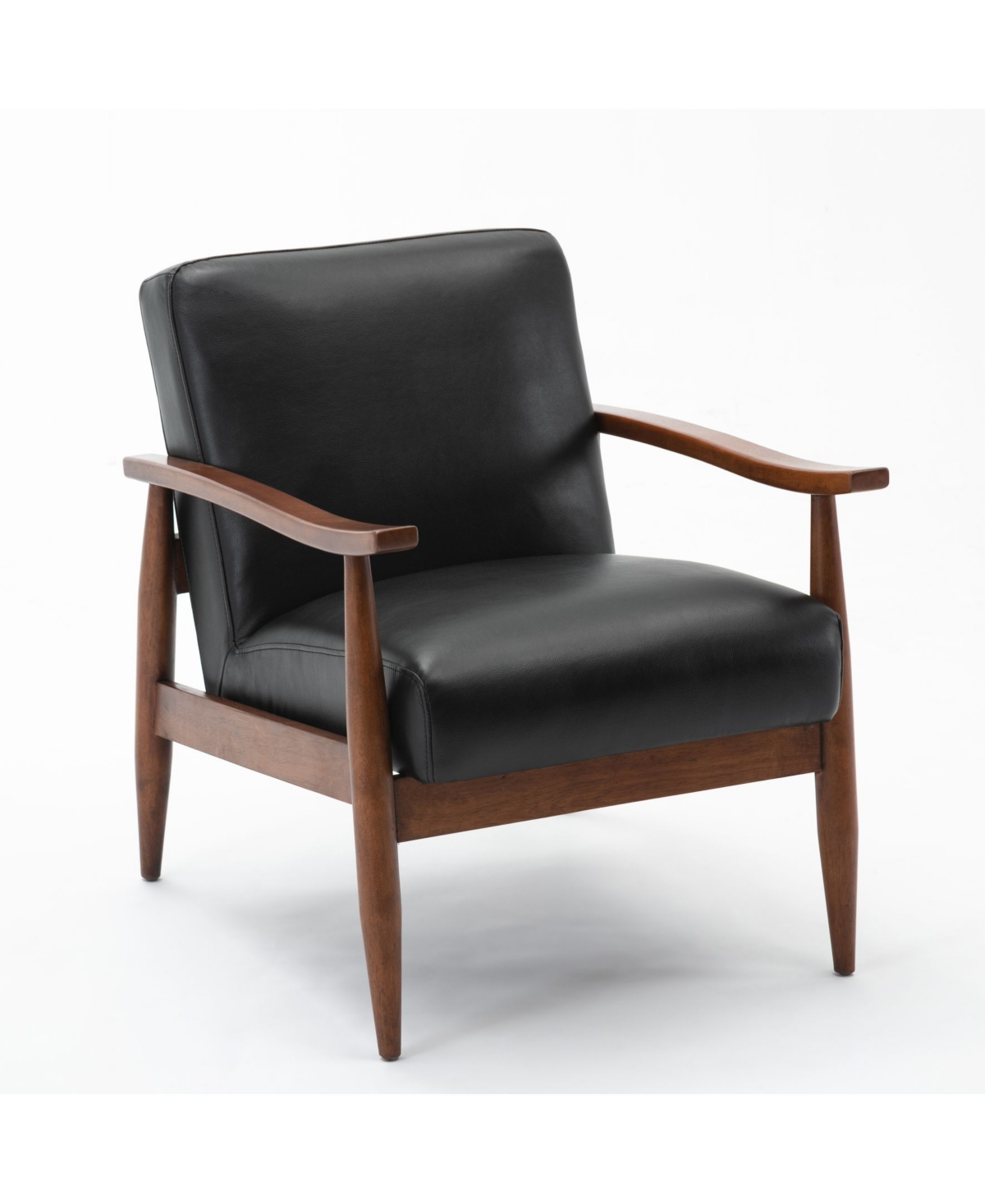 Comfort Pointe Austin Leather Gel Wooden Base Accent Chair In Black