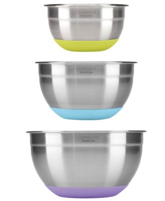 Stainless Steel Mixing Bowls with Non-Slip Bases, Set of 3