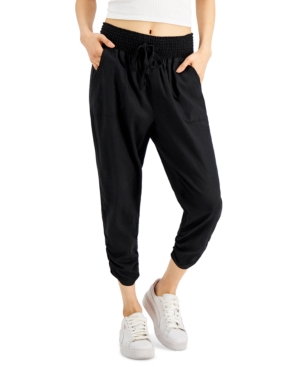 Rewash Juniors' Ruched-Hem Jogger Pants