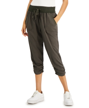 Rewash Juniors' Ruched-Hem Jogger Pants