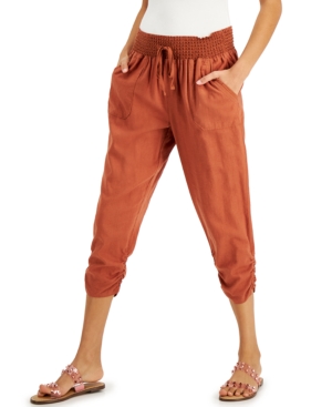 Rewash Juniors' Ruched-Hem Jogger Pants