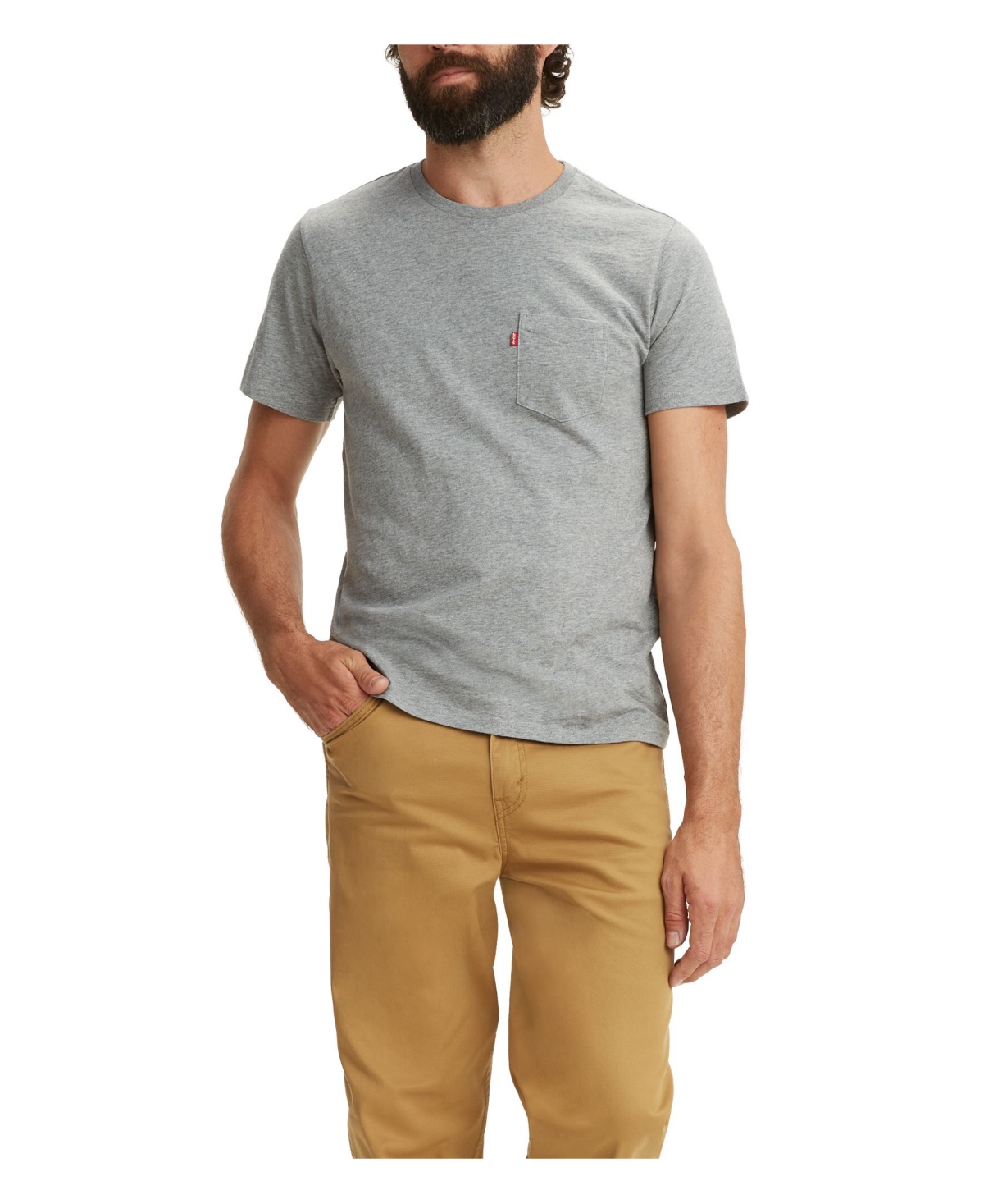 Shop Levi's Men's Classic Pocket Short Sleeve Crewneck T-shirt In Chisel Grey Heather