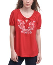 Cotton Embroidered Peasant Top