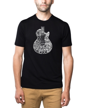 La Pop Art Men's Premium Blend Word Art Rock Guitar Body Word Art T-shirt In Black