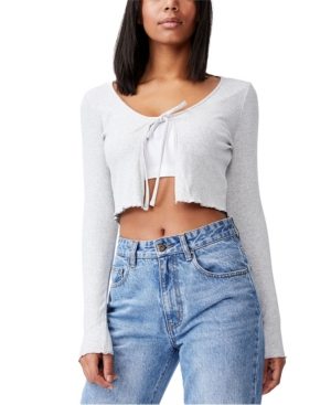 Women's Vivvy Tie Front Long Sleeve Cardigan